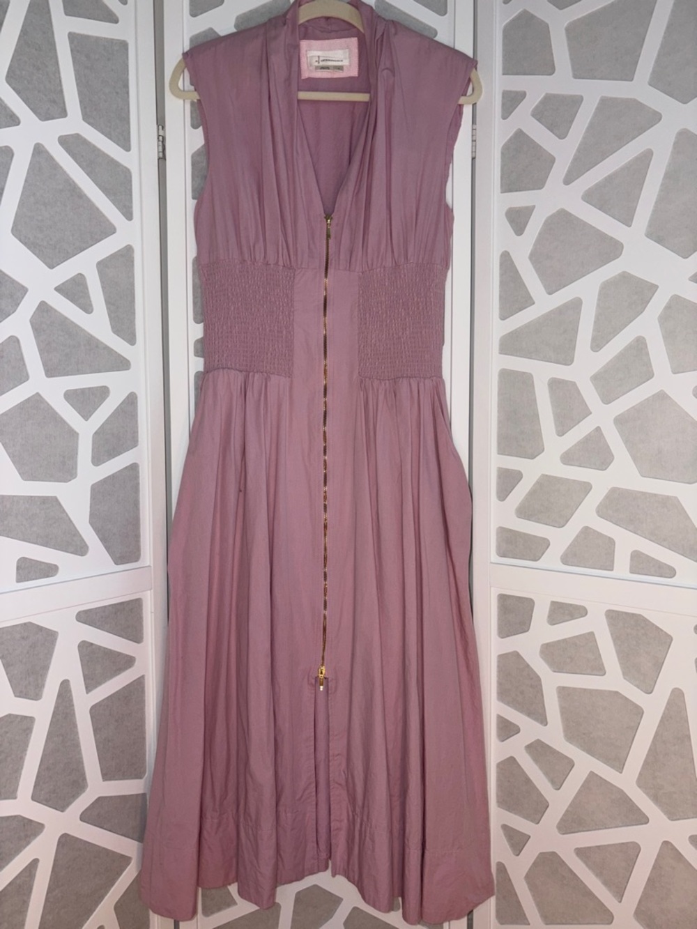 Anthropologie Mauve the Tommie Zip-Front Dress